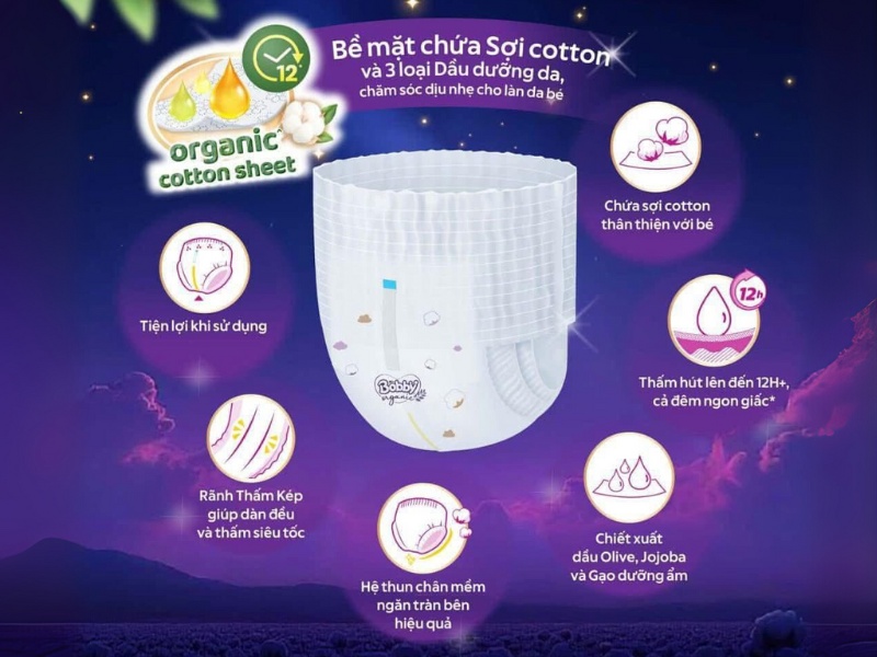 Đặc điểm nổi bật tã quần ban đêm Bobby SleepWell
