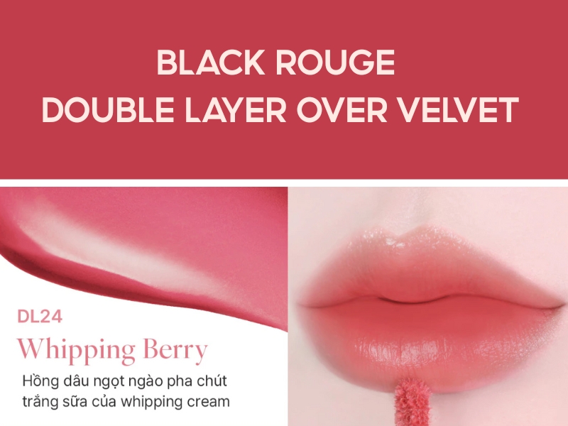 swatch màu son Black Rouge Double Layer Over Velvet DL24