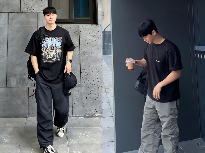 phối đồ cho nam mập với áo thun