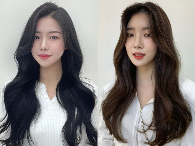 kiểu tóc xoăn đẹp cho khuôn mặt dài uốn sóng lơi