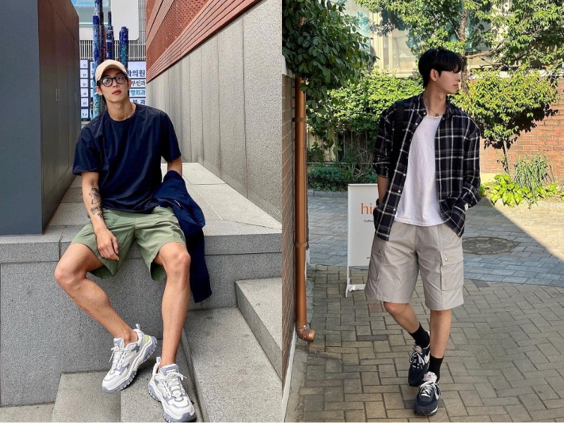 Kết hợp với quần thun thể thao và một đôi sneaker