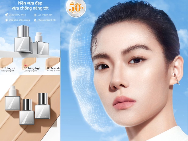 review kem nền Carslan White Magnet 