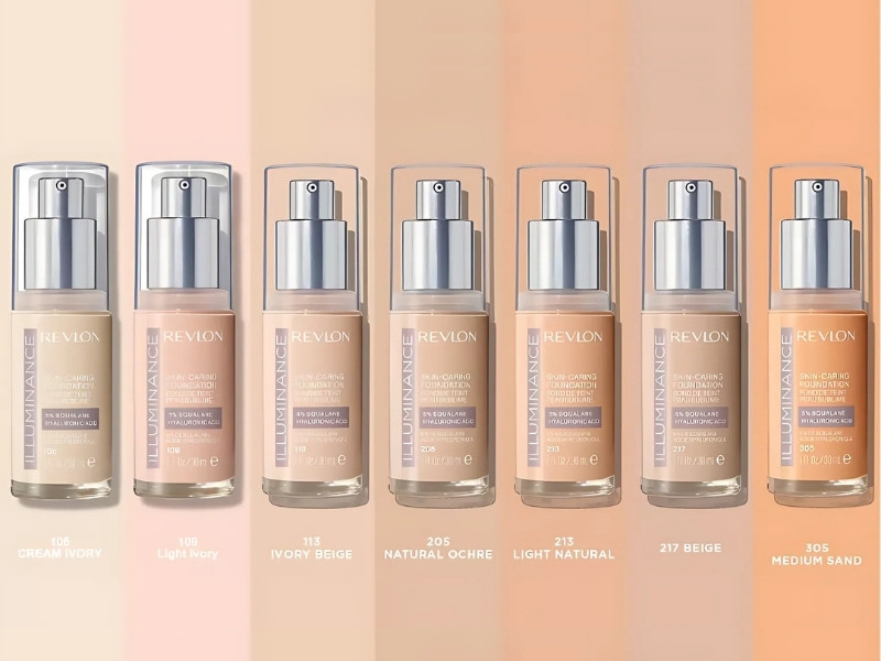 Bảng màu da châu Á kem nền Revlon Illuminance Skin-Caring