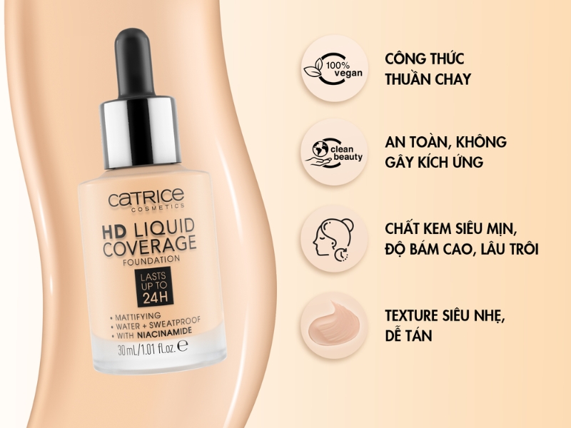 đặc điểm Catrice HD Liquid Coverage 
