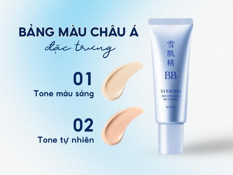 bảng màu Kose Sekkisei Bright BB Essence