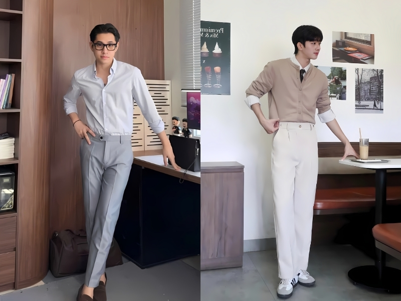 phối đồ với quần âu nam