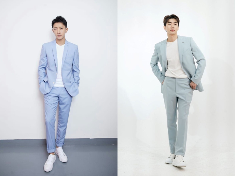 Cách phối vest với áo thun trắng