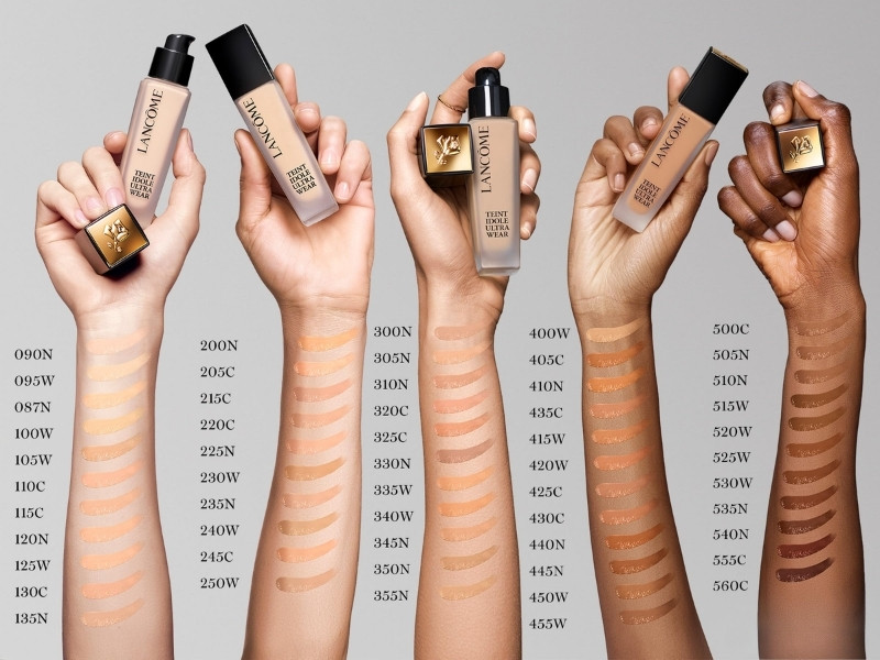 Full bảng màu kem nền Lancome Teint Idole Ultra Wear