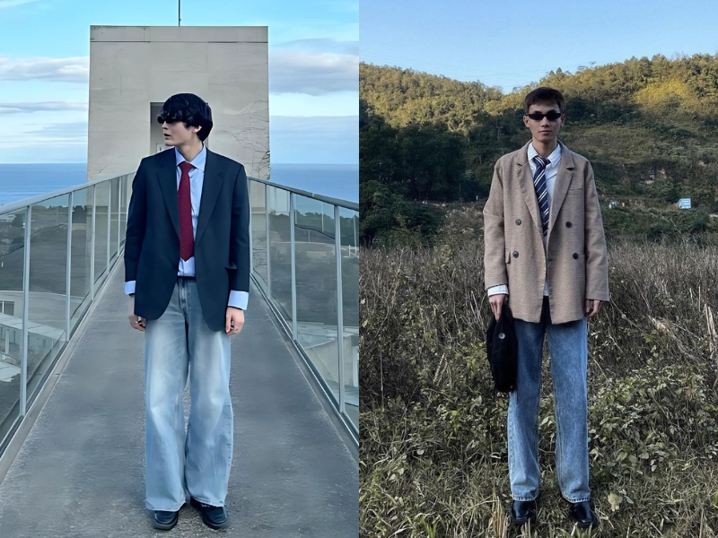 những cách phối áo sơ mi với vest