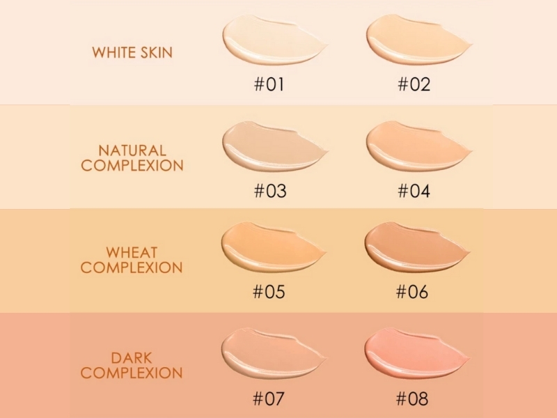 Bảng màu của Focallure Fluid Foundation