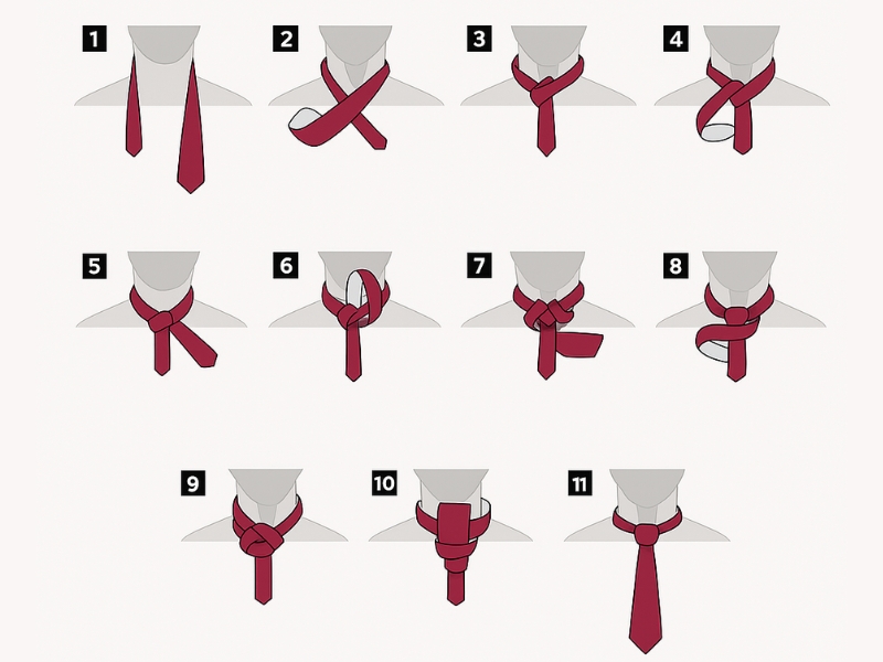 Các bước thắt kiểu Full Windsor