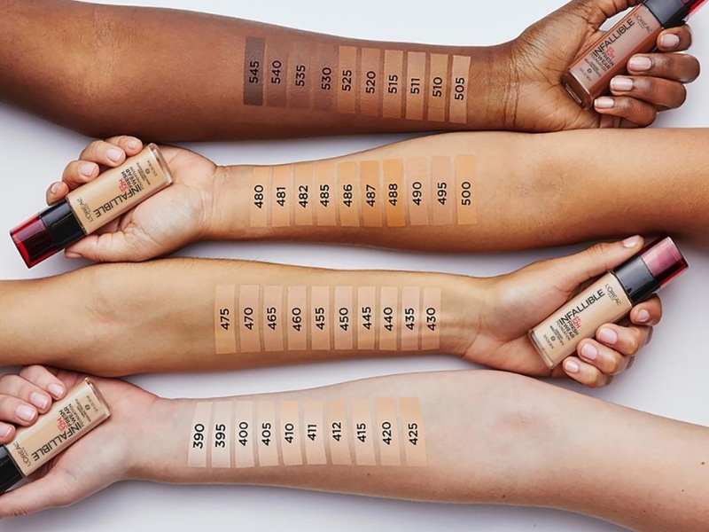 Bảng màu kem nền L’Oreal Paris Infaillible 32H Foundation