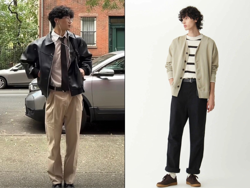 style vintage nam phối cùng các kiểu áo khoác