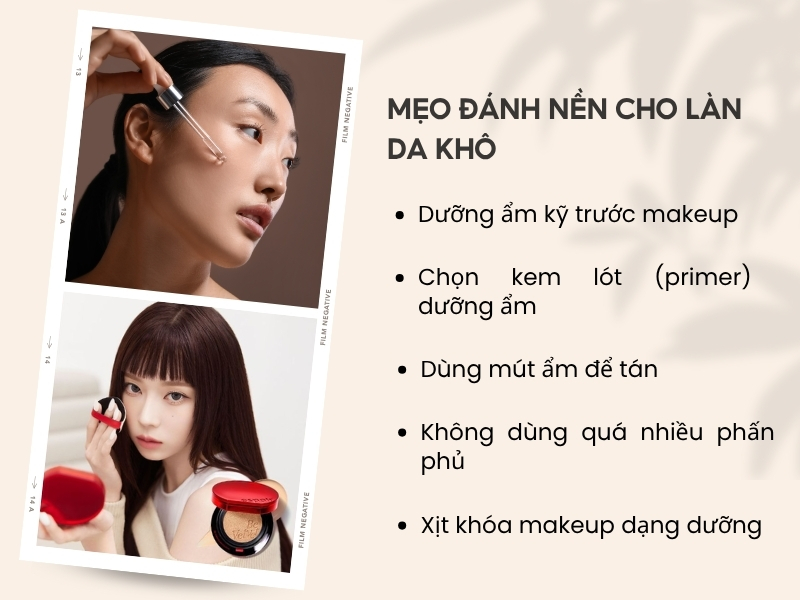 Mẹo makeup cho da khô dù dùng cushion hay kem nền