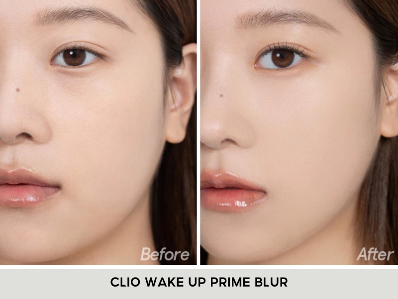 Kem lót Clio Wake Up Prime Blur trước và sau khi sử dụng