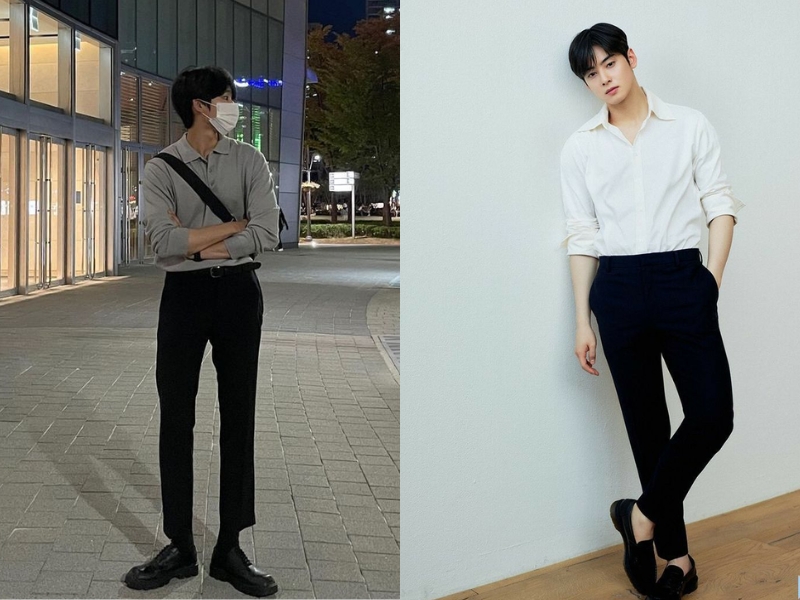 Phối đồ với áo sơ mi đi đám cưới cho nam gầy