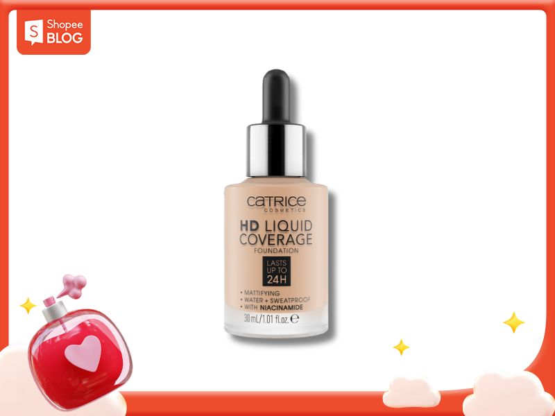 Kem nền Catrice HD Liquid Coverage che phủ suốt 24h
