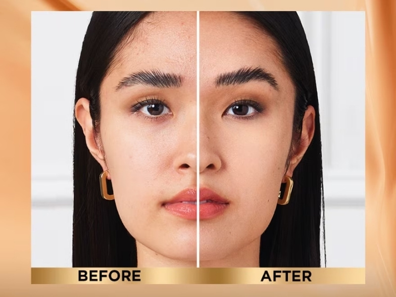 Trước và sau khi đánh kem nền L’Oreal Infaillible 32H
