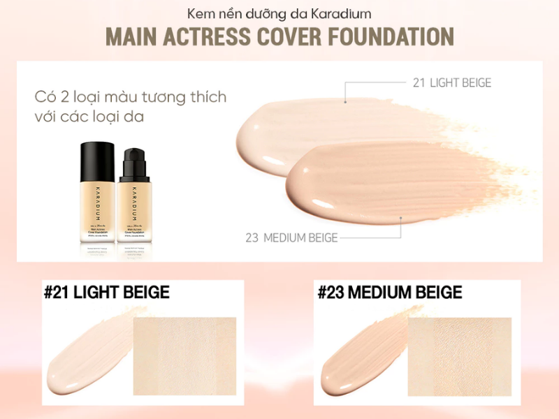 Kem nền cho da mụn Karadium Main Actress Cover Foundation 
