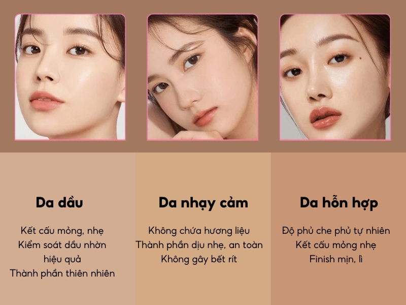 Cách chọn kem nền của Hàn Quốc phù hợp với từng loại da