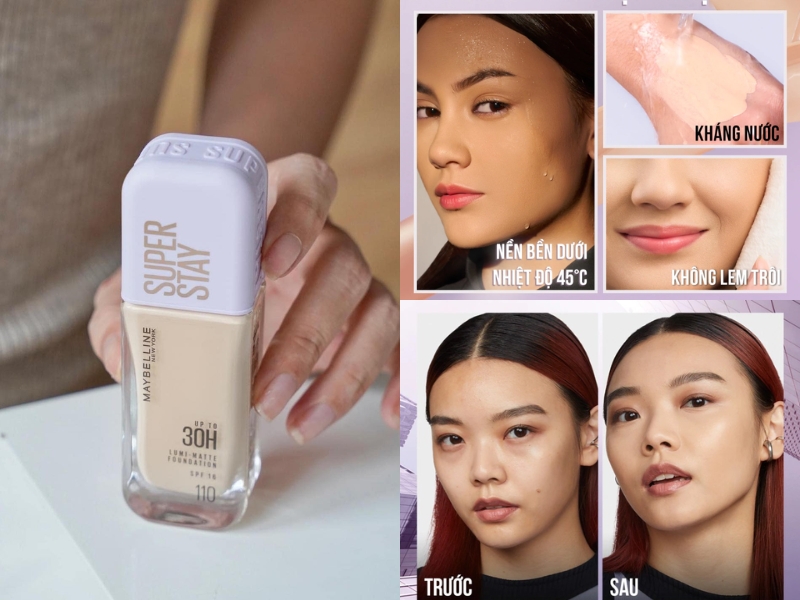 Kem nền Maybelline giúp da căng bóng