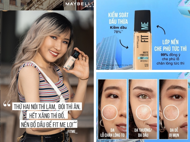 Kem nền kiềm dầu chống nắng Maybelline Fit Me 