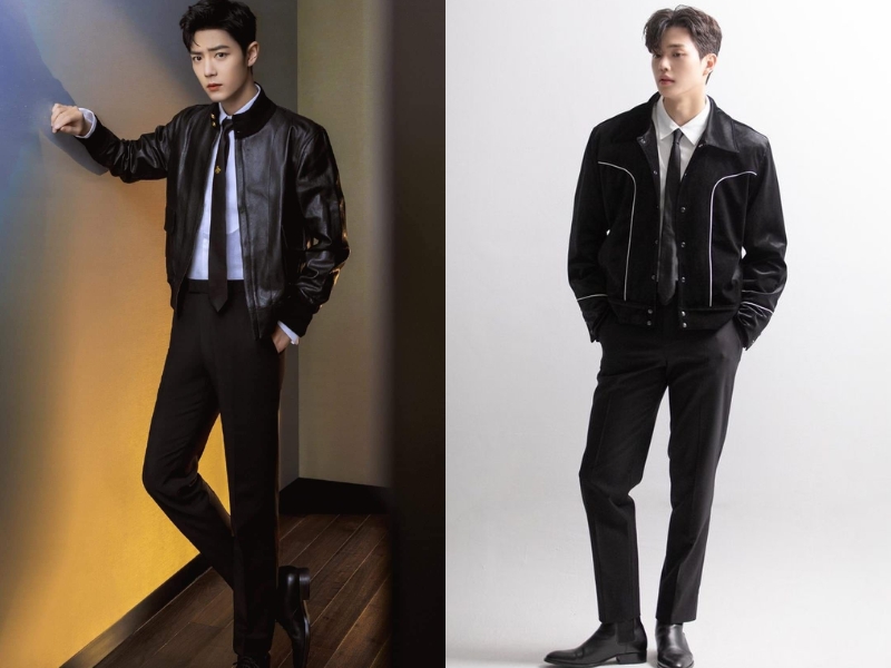 cách phối đồ với áo da nam kết hợp áo sơ mi