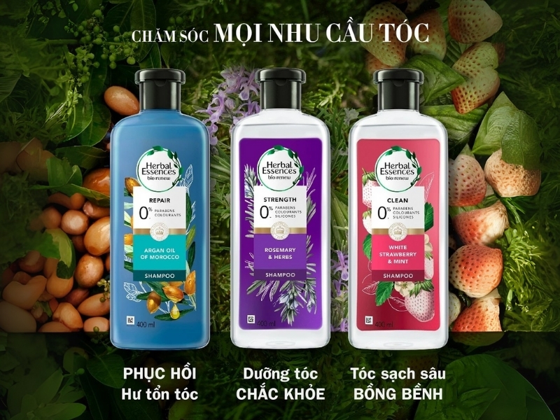 review dâu gội chăm sóc tóc Herbal Essences