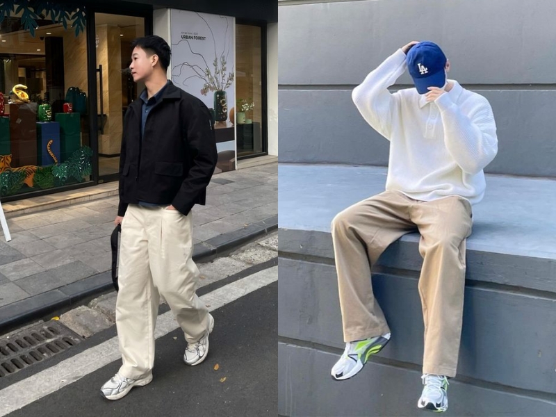 phối đồ nam đi Đà Lạt với áo tay dài