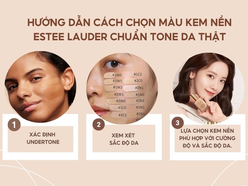 Chọn màu kem nền Estee Lauder chuẩn chỉnh với 3 bước đơn giản 