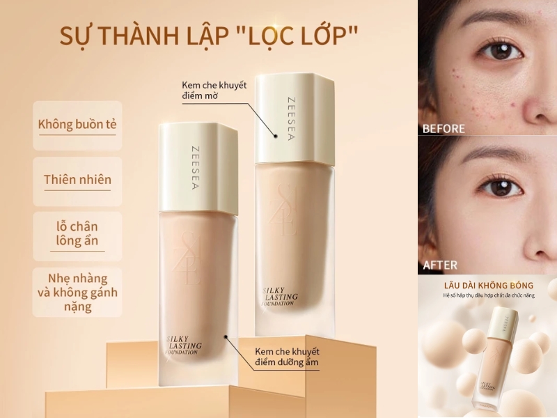 Kem nền Zeesea Silky Lasting Foundation