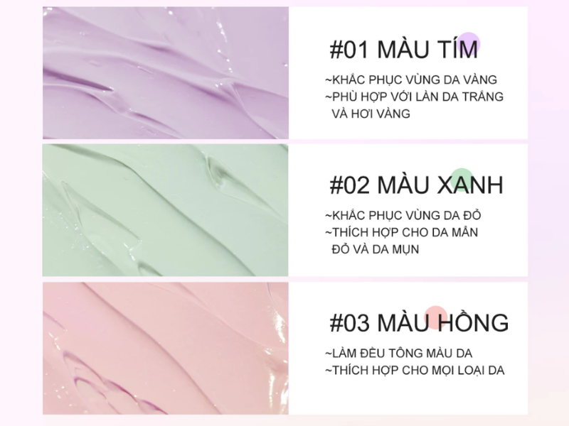 kem lót focallure có 3 màu chủ đạo