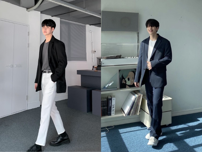 Phối blazer cùng quần âu lịch lãm