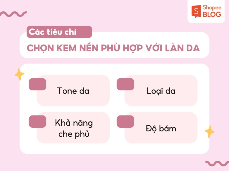Các tiêu chí lựa chọn kem nền