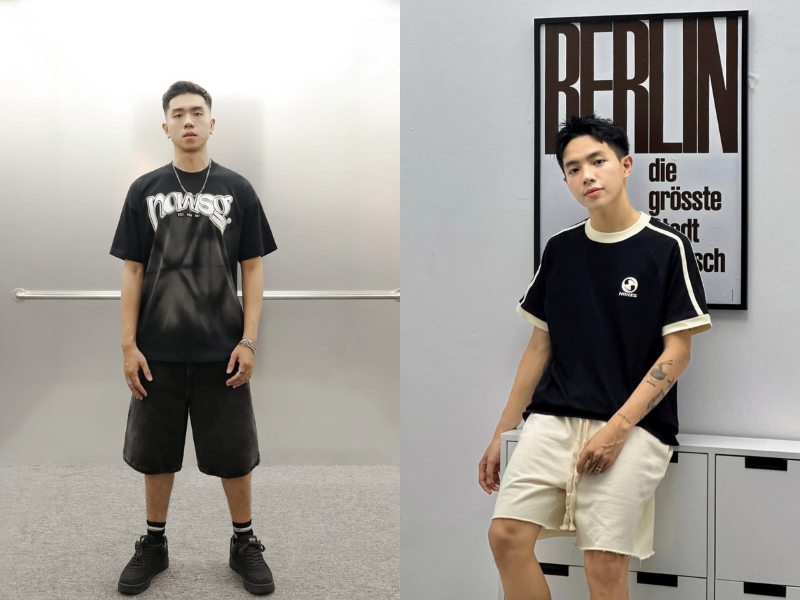 Phối đồ nam mùa hè nam với áo thun và các loại quần short 