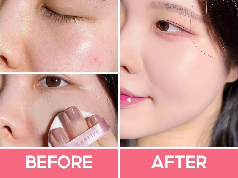 trước và sau khi đánh Aperire Day Dream Cover Cushion