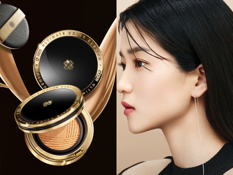 cushion OHUI Ultimate Cover Lifting Cushion trên da