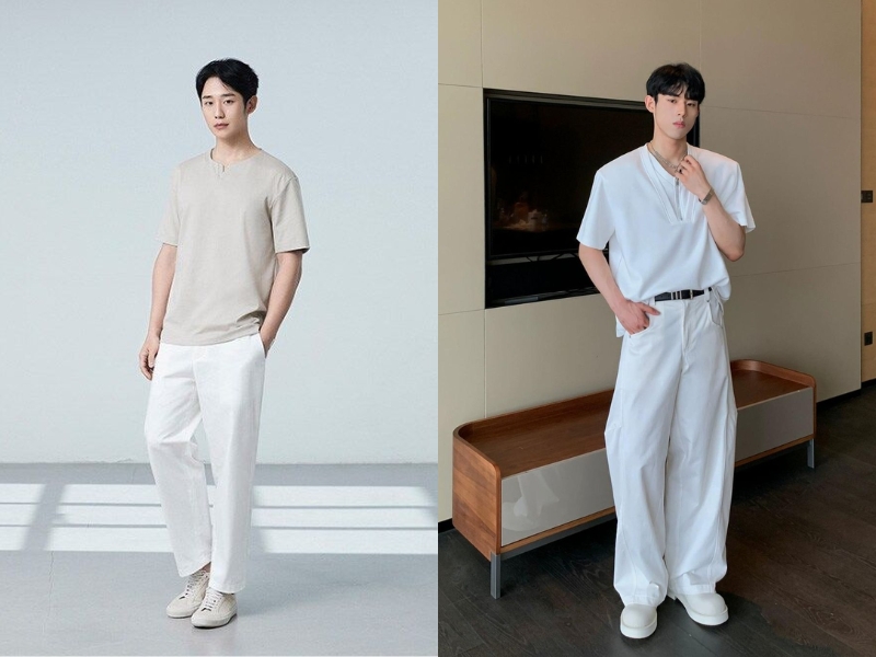 Phối đồ với quần trắng nam 