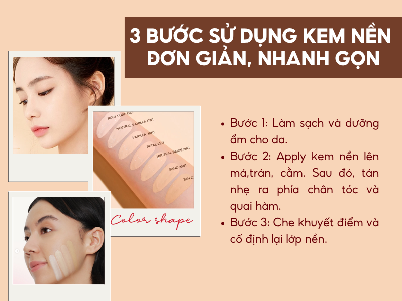 3 bước makeup đơn giản với kem nền