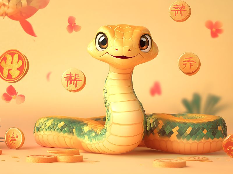 rắn vàng biểu tượng may mắn