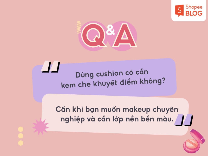 Dùng chung kem che khuyết điểm và cushion 