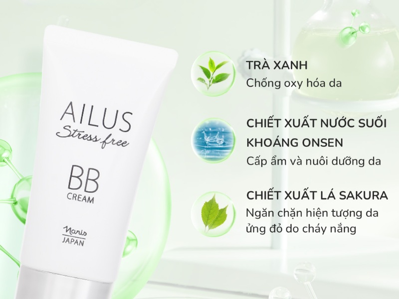 Thành phần kem BB Naris Ailus Stress Free 