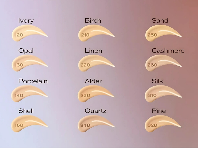 Bảng màu kem nền Shiseido Revitalessence Skin Glow Foundation