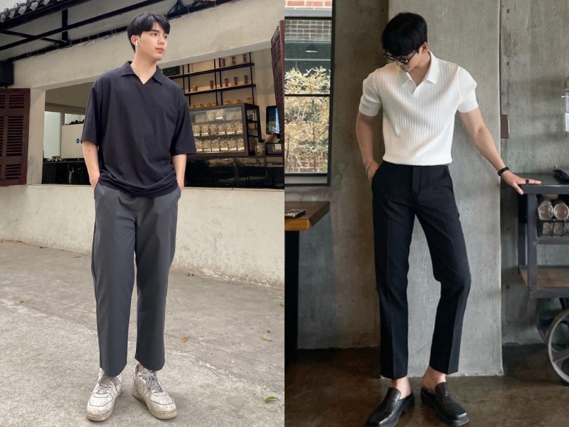 Áo polo nam phối quần âu