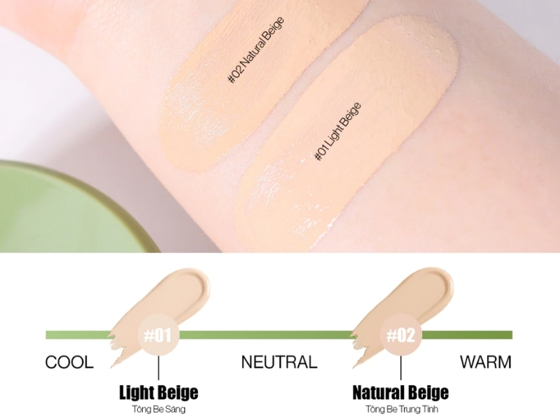Bảng màu của Glamrr Q Vegan Super Glow Cushion