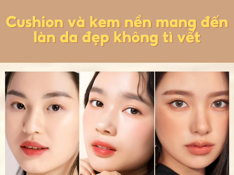 finish trên da của cushion và kem nền