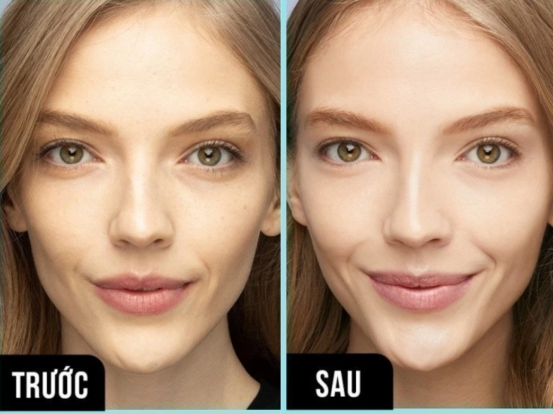 Kem lót Maybelline Fit Me trước và sau
