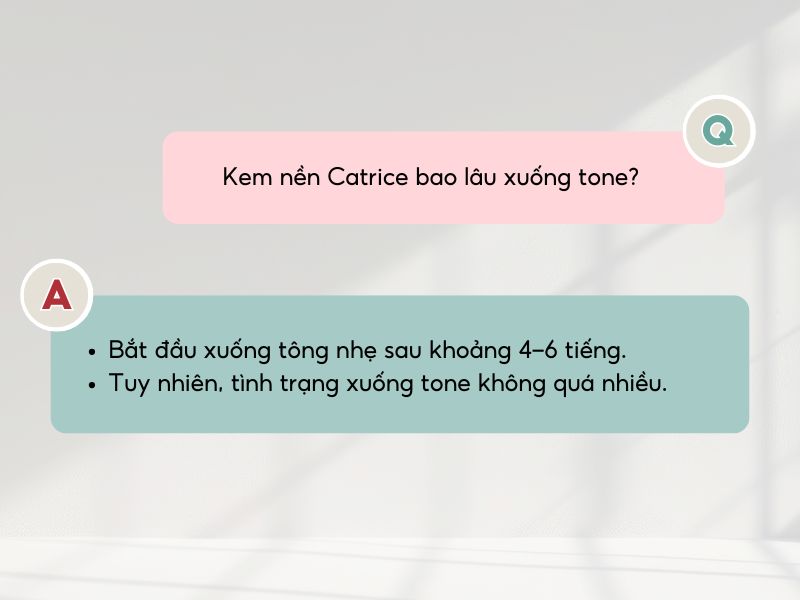 Kem nền Catrice bao lâu xuống tone