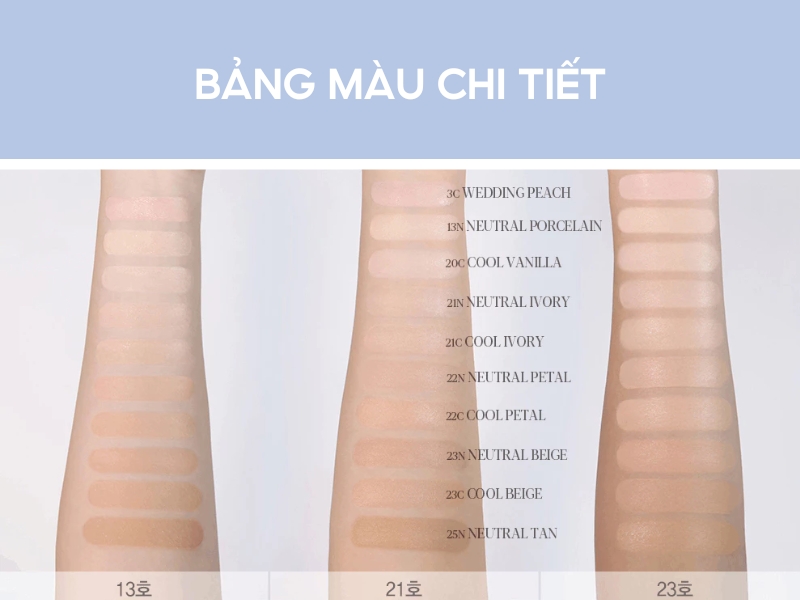 bảng màu Espoir Be Glow Foundation