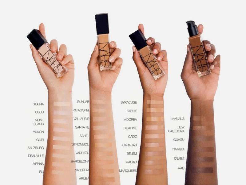 Bảng màu kem nền Nars Natural Radiant Longwear Foundation